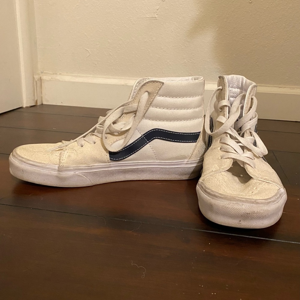 Vans Women's High-Top Sneakers in White and Navy